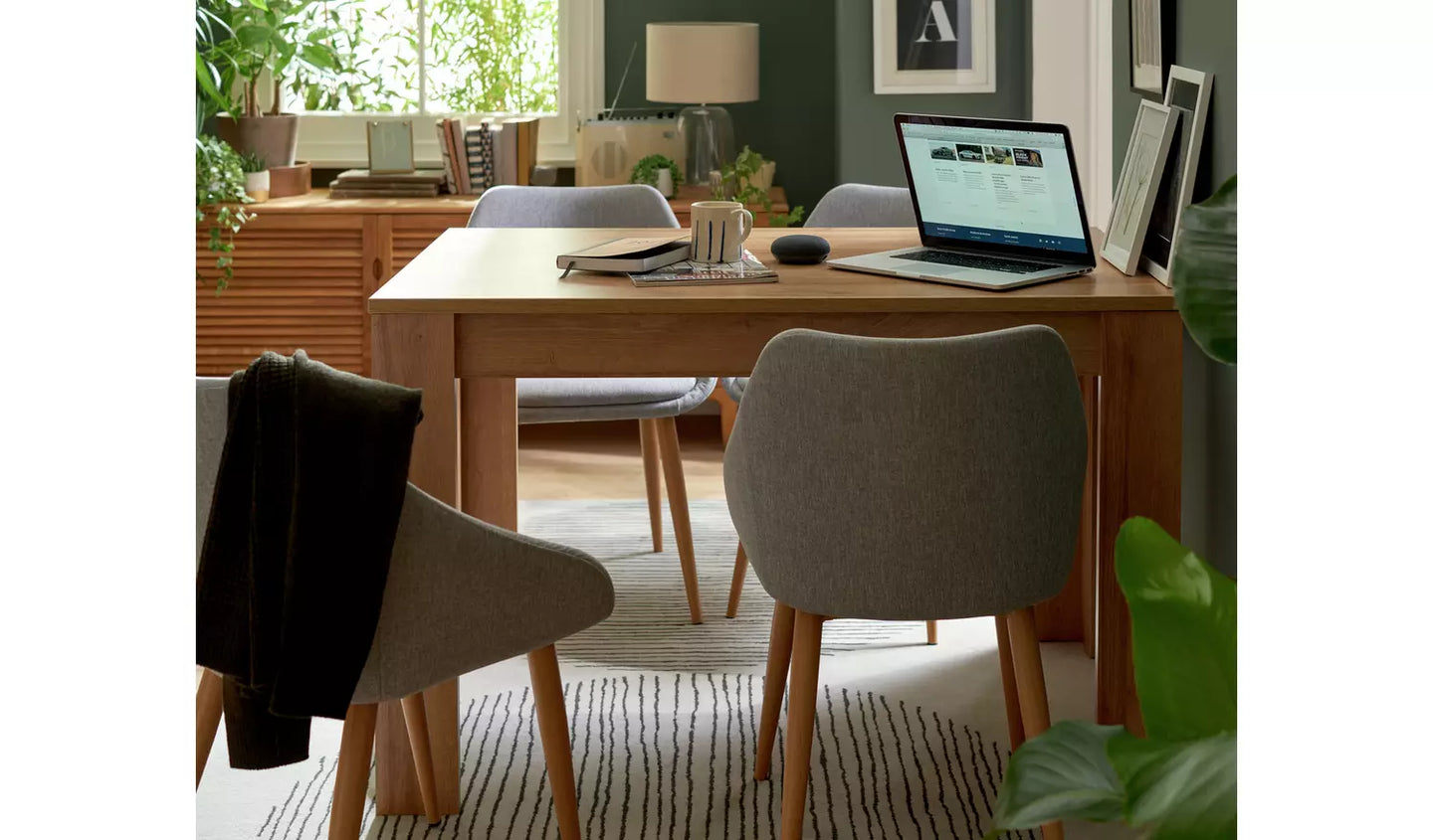 Miami 4 Seater Dinner Table - Oak Effect